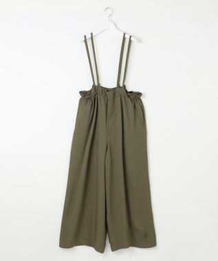 23区 【SACRA】アセテートブライトツイル サロペット カーキ系