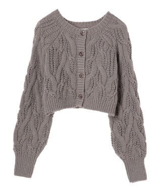 earth music&ecology ｍｉｘケーブルカーディガン Gray Beige