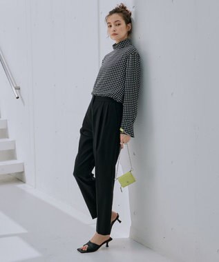 ICB 【洗える・WEB限定カラーあり】 ウールミルドサキソニー テーパードパンツ ブラック系