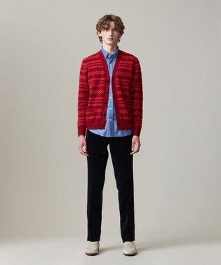 J.PRESS MEN 【Cash Lamb’s Wool】フェアアイルカーディガンニット レッド系7
