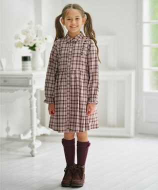 使用1回 ファミリアチェックシャツワンピース150 使用1回 ファミリアチェックシャツワンピース150