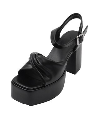 WEGO ストーム付きクロスヒールサンダル ブラック