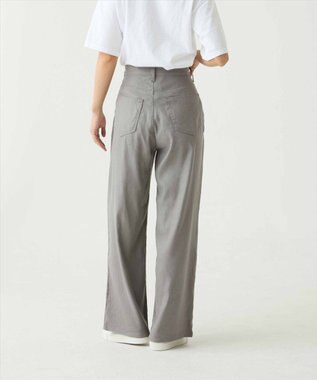 caqu linen rayon stretch wide pants リネンレーヨンストレッチワイドパンツ gray