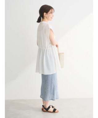 Green Parks ウエストドロストフレンチスリーブチュニック Off White