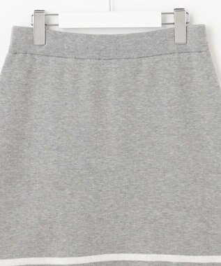 23区GOLF ウォッシャブルで気軽に着られる【WOMEN】モールボーダー ニットスカート ライトグレー系1