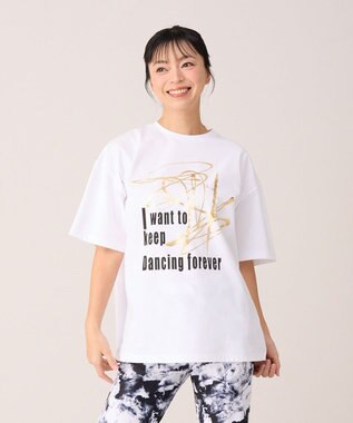 Chacott ダンスプリントオーバーＴシャツ ホワイト