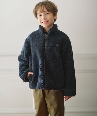 J.PRESS KIDS 【100-130cm】スタンドカラー ボア ブルゾン ネイビー系