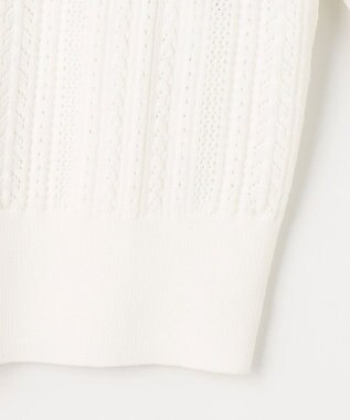 組曲 【前後着用可】MINAレーシーニット カーディガン アイボリー系