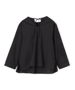 UNFILO L エンブロイダリー ブラウス ブラック