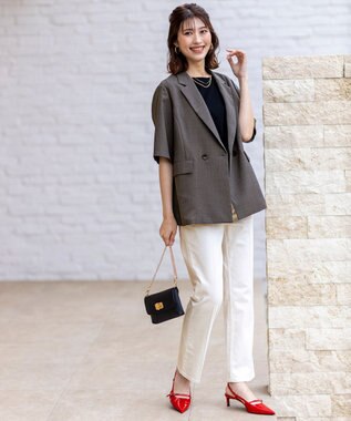 ANY SIS L 【美Denimシリーズ】センタープレスセミフレア デニム オフ