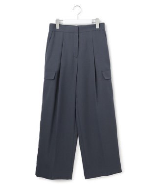 ICB FluidBackSatin ワイドストレートカーゴパンツ ダルブルー