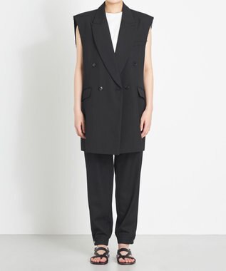 NAVE ウールポリエステルツイル ジレ ブラック系