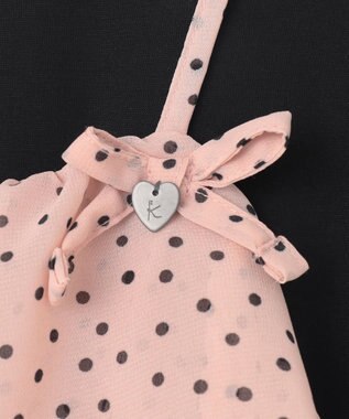 組曲 KIDS 【150-160㎝】ドットキャミ＋TシャツSET ピンク×ブラック