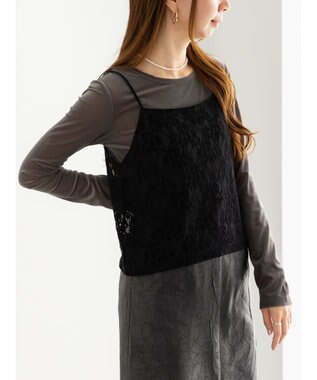 Te chichi シアーベロアトップス《2025Autumn catalog vol.2 item》 チャコールグレー