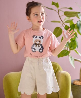 ANY KIDS 裾 スカラップ ショートパンツ ミルキーベージュ