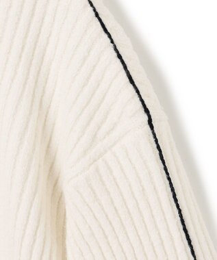 BEIGE， 【洗える】BERTAINA /  配色リンキングタートルネックニット Ecru×Navy