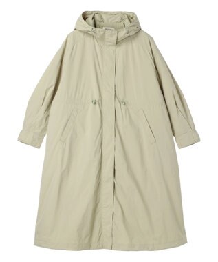 earth music&ecology テックフードロングコート Light Khaki