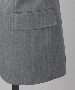 GOTAIRIKU 【御幸毛織】ドライスピナーツイルストレッチスーツ_グレーストライプ ライトグレー系1