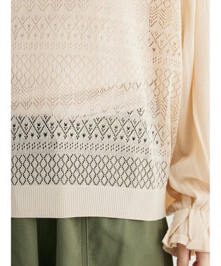 Green Parks ・ｆｕｒｒｙ　ｒａｔｅ　シアー×ギャザープルオーバー Light Beige