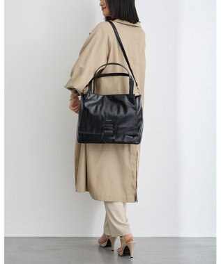 MioFIRANO バックル付きトートバッグ＆ショルダーバッグセット 2WAY A4サイズ対応　FIRANO フィラノ BLACK