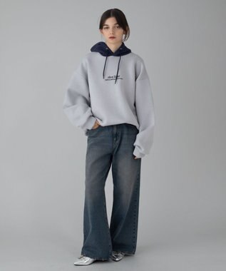 WEGO 【ユニセックス着用ITEM/ウエスト調整可】フレアデニムパンツ デニム中濃加工色