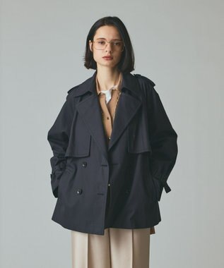 GRACE CONTINENTAL ケープショートトレンチコート ブラック