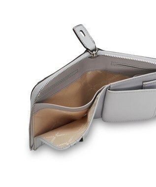 PELLE BORSA メッシュL字ファスナーミニ財布 Chrono Weave クロノウィーブ 5842 アイスグレー