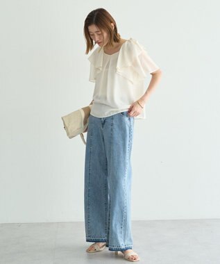 YECCA VECCA 綿麻バギーデニムパンツ Light Indigo