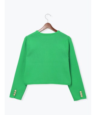 Te chichi レタードポケットジャケットカーディガン グリーン