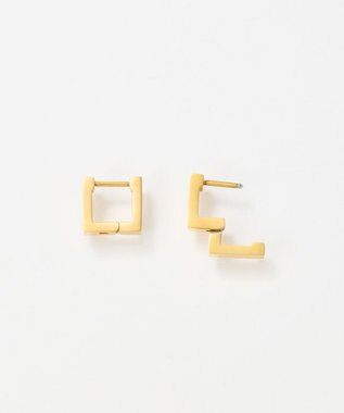 Phoebe 【金属アレルギー対応】ストレートスクエアフープピアス　ゴールド/サージカルステンレス ゴールド