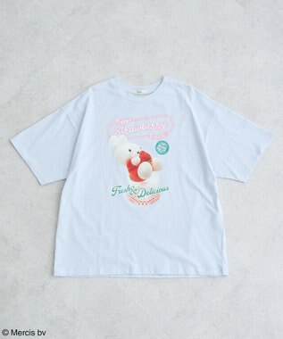 earth music&ecology ｍｉｆｆｙ／ｅａｒｔｈ　ｓｔｒａｗｂｅｒｒｙ　Ｔｅｅ Grayish Blue