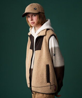 JOSEPH ABBOUD MOUNTAIN 【イタリア糸使用/軽量】パネルボーダー ニットパーカー ホワイト系2