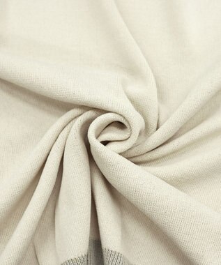 Tiaclasse L 【新色追加・洗える】配色スリットニット ライトベージュ