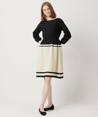 TOCCA 【洗える！】BI COLOR PONPON KNIT ニットドレス ブラック系