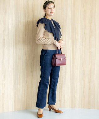 組曲 【洗える・6色展開】Elenaベーシックニット カーディガン キャメル系