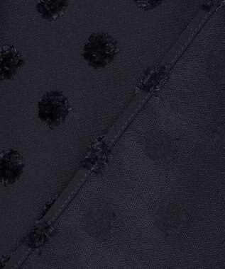 #Newans 【洗濯機可】ジャガ―ドドットペプラムブラウス ネイビー