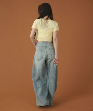 WEGO ラインストーンbackロゴデニム デニム淡色