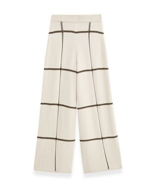 JOSEPH 【洗える】グリッド コットンシルク　キュロットトラウザーズ Oat Combo