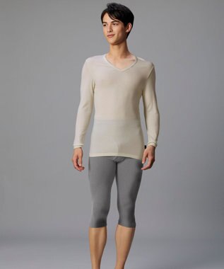 WACOAL MEN インナーボトム メンズ 発熱インナー【エクス（R）】 吸湿発熱繊維 保温性 消臭性（汗臭・加齢臭） ストレッチ素材 ズボン下 ひざ下丈 前開き GS5221 /ブロス グレー