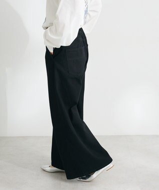 CRAFT STANDARD BOUTIQUE サルベージデニムワイドパンツ Black