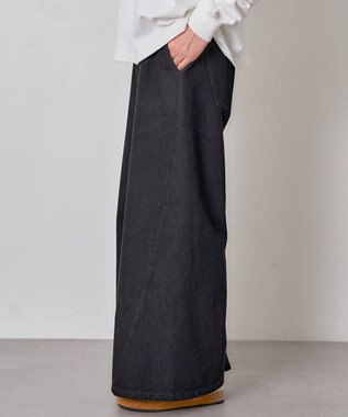 CRAFT STANDARD BOUTIQUE サルベージデニムワイドパンツ Black