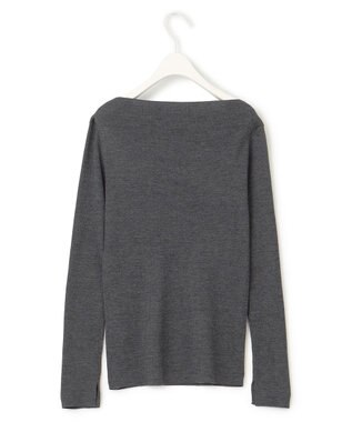 ICB 【洗える】エクストラファインメリノ  ボートネックプルオーバー ミディアムグレー系