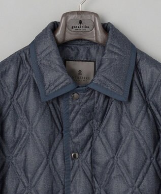 GOTAIRIKU 【仕事で着用可】ブライトシャンブレー キルティング ドレスダウン ネイビー系8