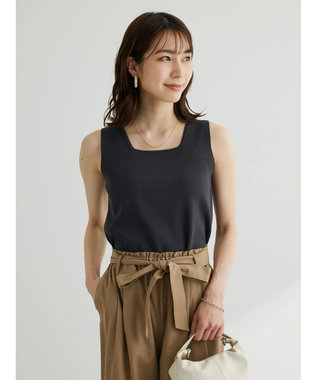 Green Parks スクエアネックニットタンクトップ