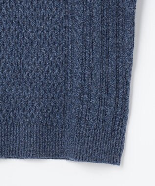 JOSEPH ABBOUD 【柔らか】ラムコットンハイネックジップ セーター ブルー系