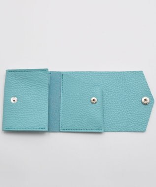 blancle シュリンクレザー 三つ折りウォレット ロビンエッグブルー