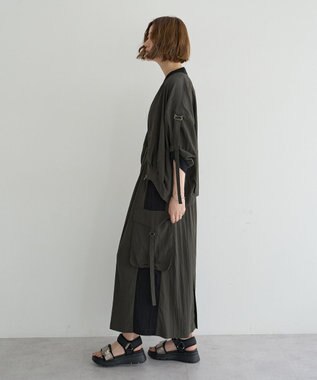 YECCA VECCA 【UVカット/接触冷感/遮熱】COOLカーゴロングスカート Charcoal Gray