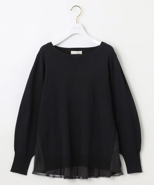 ANY SIS 【WEB・一部店舗限定】バックチュールコンビ ニット ブラック