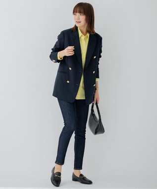 23区 L 【洗える】CANCLINI ベーシック シャツ イエロー系