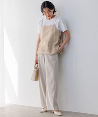 23区 【洗える】ALBINIコーコラン シャツテール Tシャツ ホワイト系